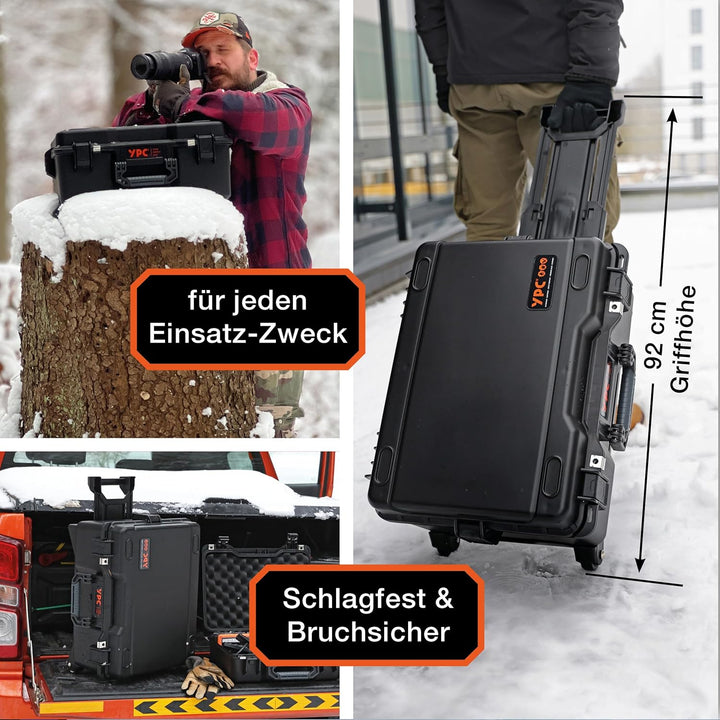 YPC Xplorer Case XXL – 53cm x 40cm x 28,5cm Trolley Outdoor Case, Fotokoffer gepolstert wasserdicht,