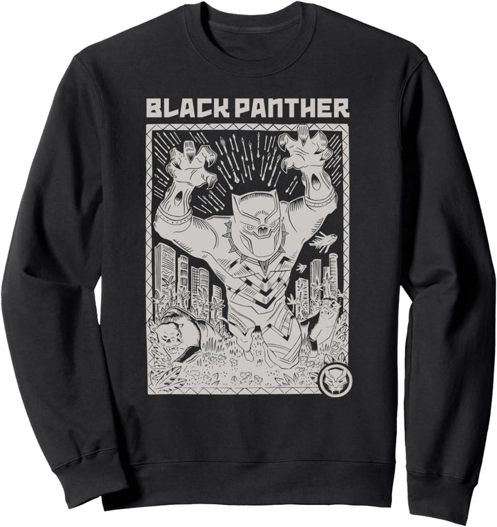 Marvel Black Panther Lino Cut Positive Sweatshirt