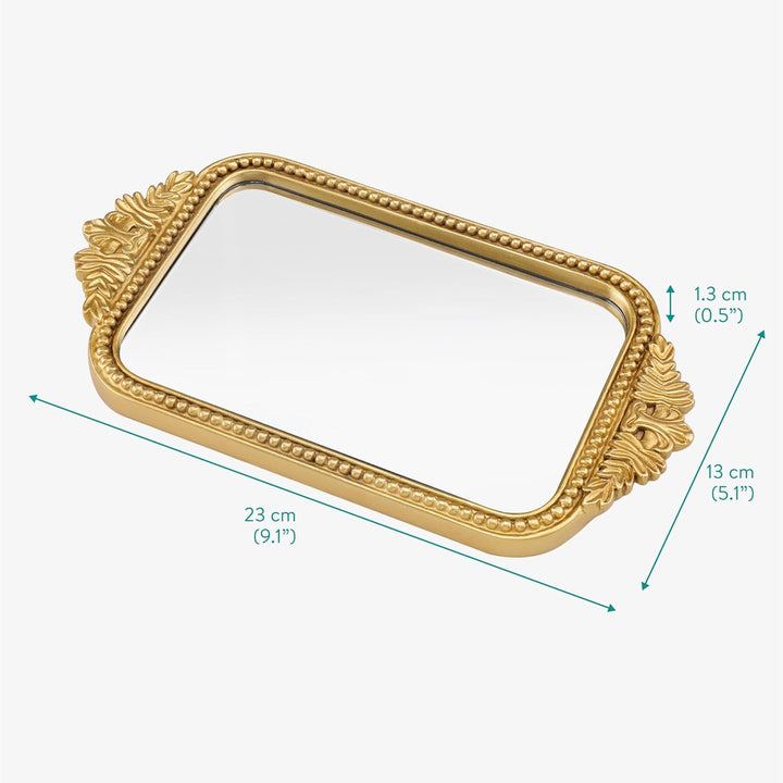 Navaris Antikes Gold Tablett - Eleganter Parfum Organizer - Perfekt als Schmuck Tablett, Parfüm Orga