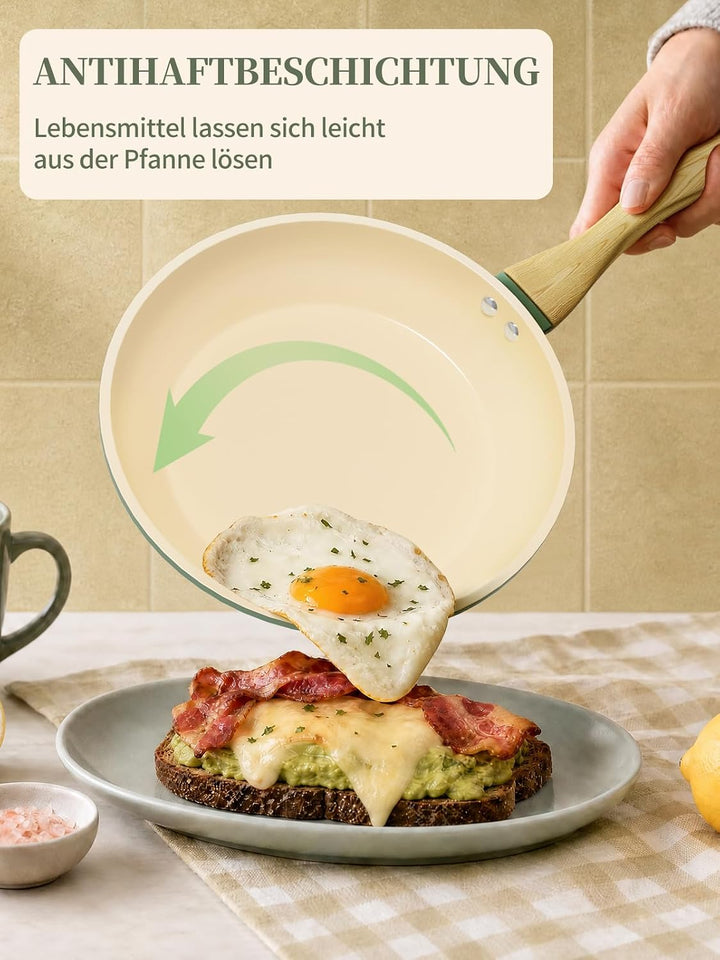 Innerwell Antihaft Bratpfanne 20 cm,Pfanne Induktion mit Keramik Antihaftbeschichtung in Profiqualit