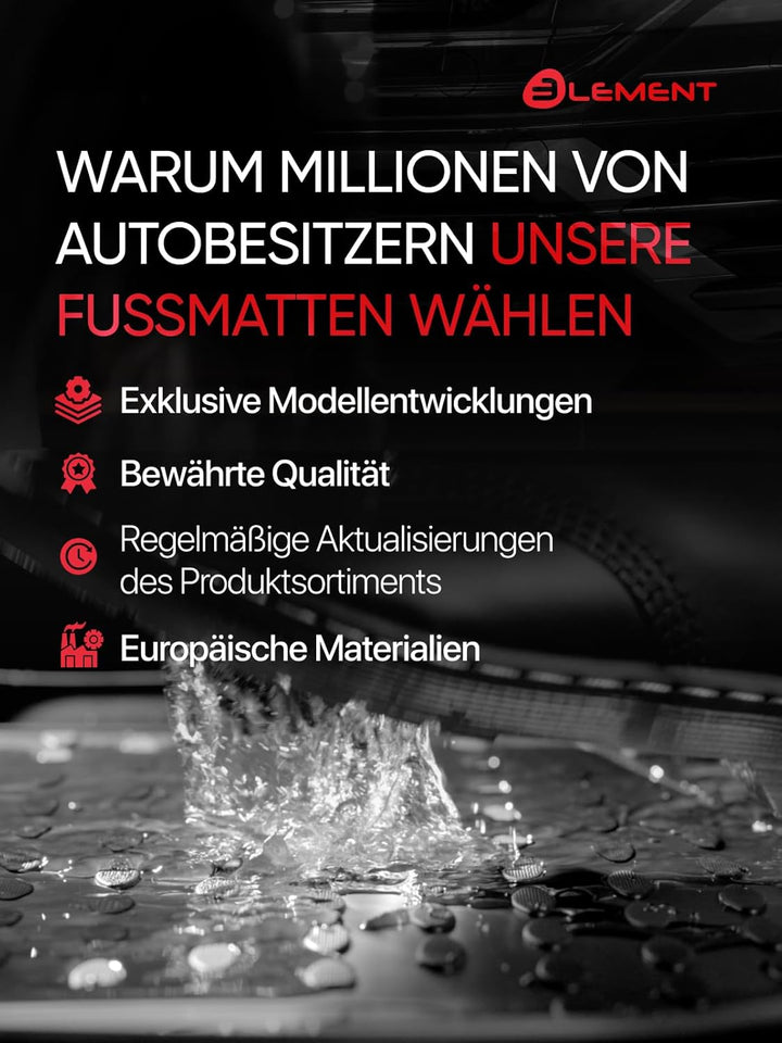 Element 3D Passgenaue Premium Antirutsch Gummimatten Fussmatten SEAT Alhambra 2017-> MPV Mk2 7N 5-Te