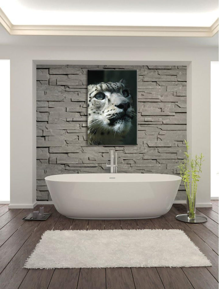 Pixxprint Leopard, Format: 100x70 auf Leinwand, XXL riesige Bilder fertig gerahmt mit Keilrahmen, Ku