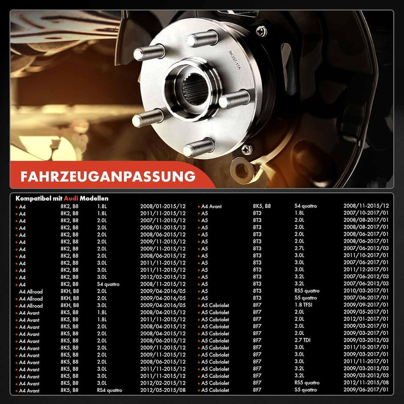 Frankberg 2x Radnabe Radlagersatz Vorne oder Hinten für A4 A5 A6 A7 A8 Q5 Macan 2007-Heute 4H0498625