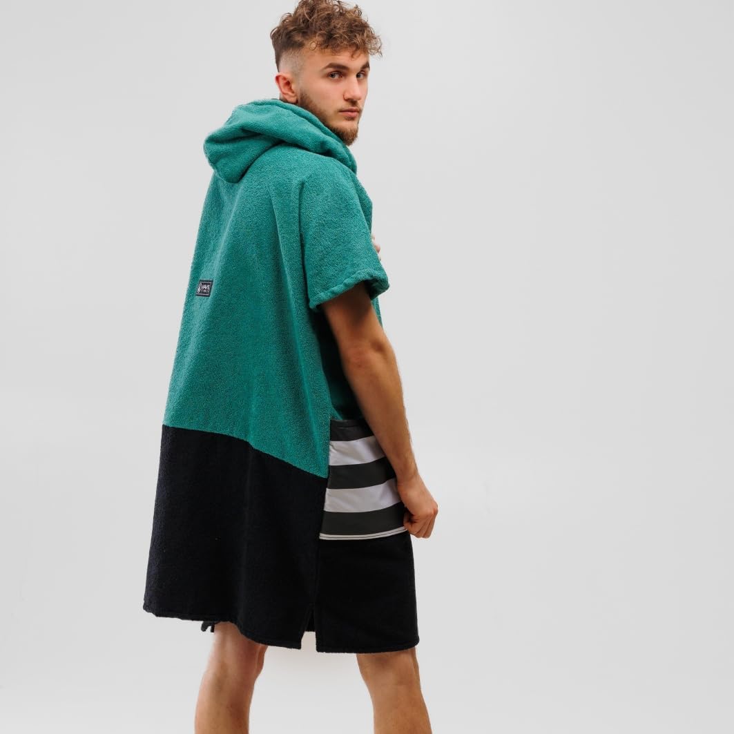 WAVE HAWAII Poncho Faro Badeponcho 100% Baumwolle für Körpergrössen von 160-190 cm Umkleidehilfe für
