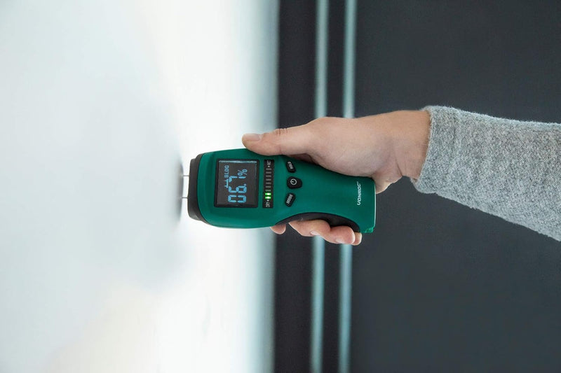 VONROC Feuchtigkeitsmessgerät - LCD Display mit Hintergrundbeleuchtung - Profi und präzise Messung v