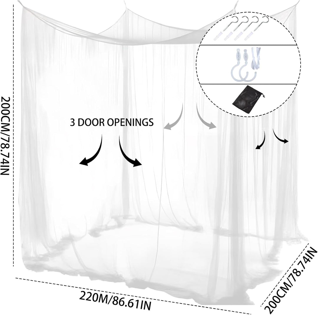 ACTOYS Mückennetz Bett XXL, Moskitonetz Reise Outdoor, Moskitonetz Doppelbett Einzelbett, Betthimmel