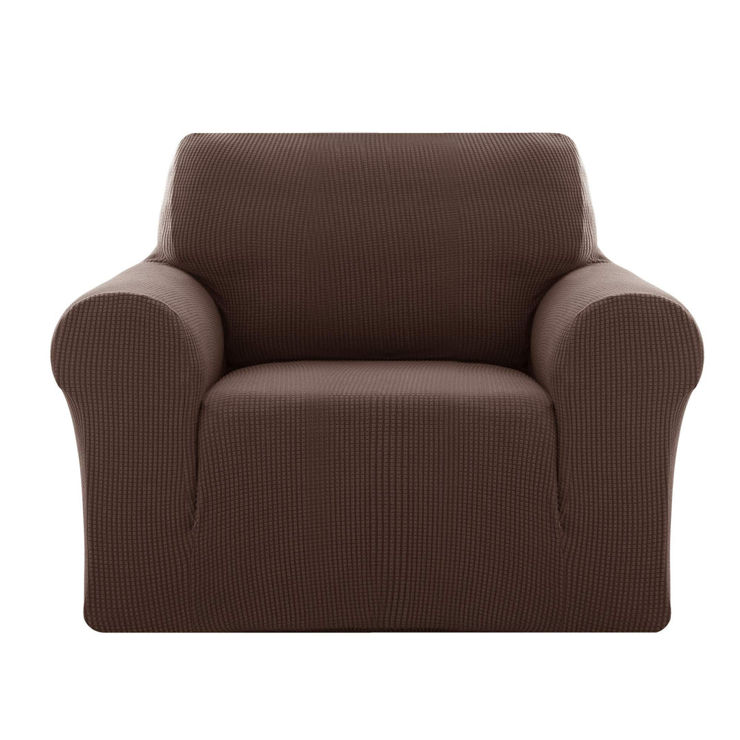 Deconovo Sesselbezug für 1-Sitzer, Jacquard, schokoladenfarben, Bezug für Sessel, Entspannung, Wohnz
