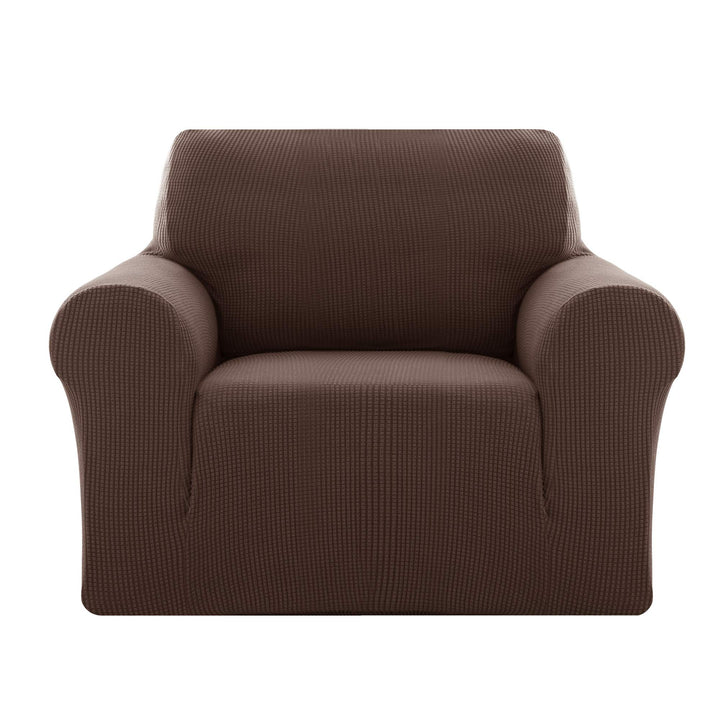 Deconovo Sesselbezug für 1-Sitzer, Jacquard, schokoladenfarben, Bezug für Sessel, Entspannung, Wohnz
