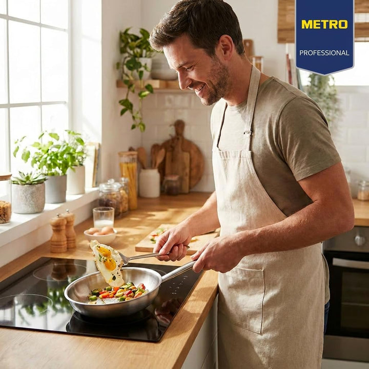 METRO Professional Pfanne unbeschichtet | Ø 24 cm | Edelstahl | Backofengeeignet bis max. 240 °C | a