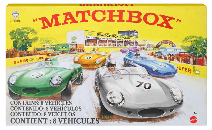 MATCHBOX Premium Die-Cast Set - 8 Sammler-Fahrzeuge mit True-Grip-Reifen, beweglichen Teilen und pla