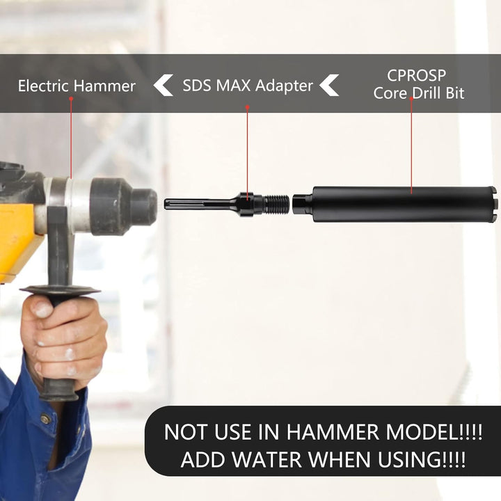 CPROSP 1¼" UNC Diamantbohrkrone mit SDS PLUS Adapter, Kernbohrkrone DM 110mm, L 420mm, Kernbohrer fü