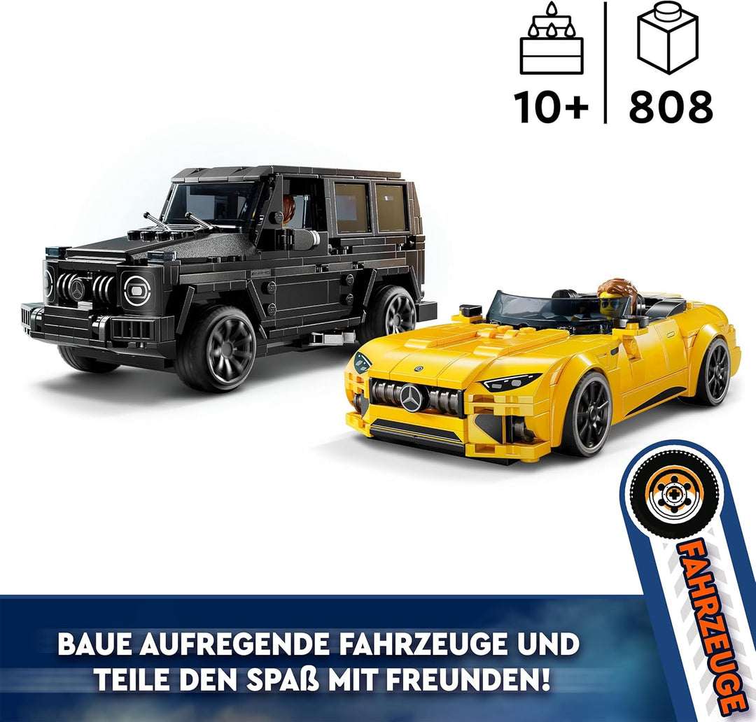 LEGO Speed Champions Mercedes-AMG G 63 & Mercedes-AMG SL 63, Bauset mit 2 Spielzeug Autos und 2 Fahr