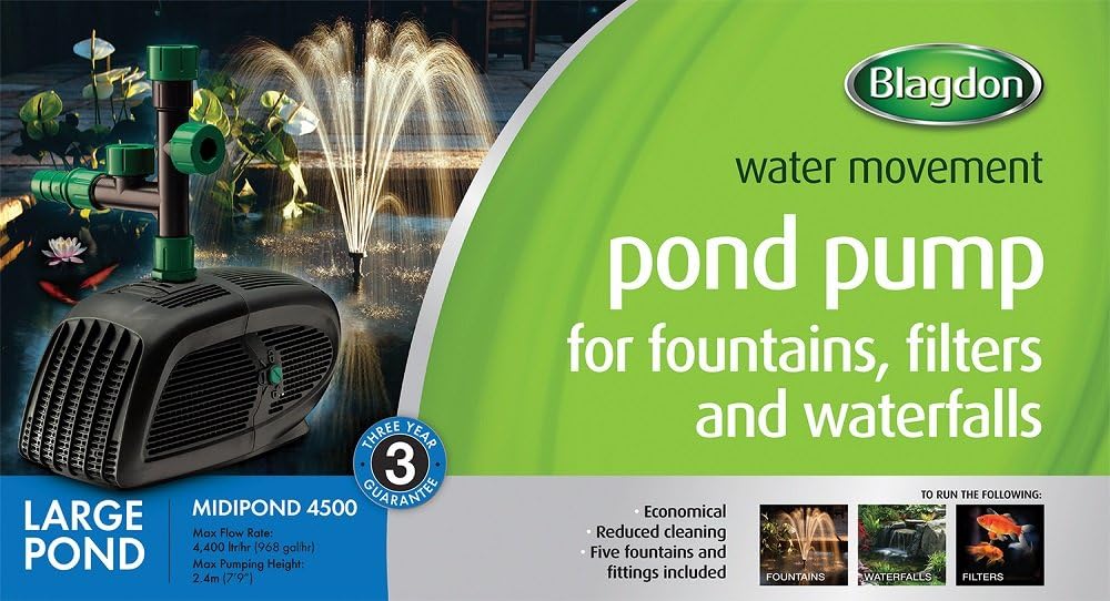 Blagdon Midipond 4500 Pump for Pond Water Features, 4500