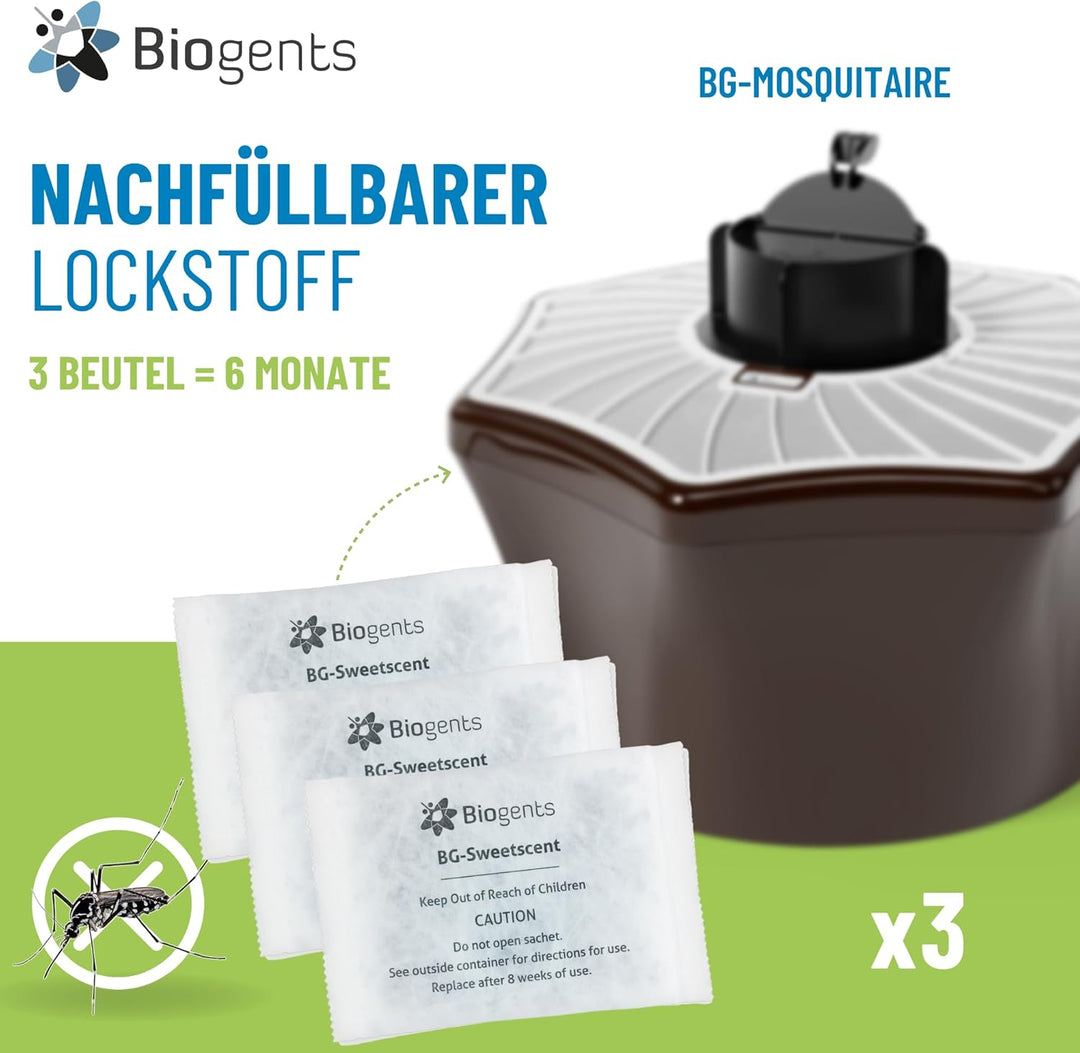 Biogents BG-Sweetscent Mücken Lockstoff I 3er Pack I zur Anlockung der Asiatischen Tigermücke & Deng