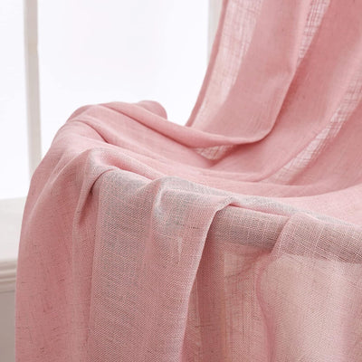 MIULEE Gardinen Vorhänge mit ösen Voile Vorhang Modern Leinenoptik Halbtransparent für Wohnzimmer Kü