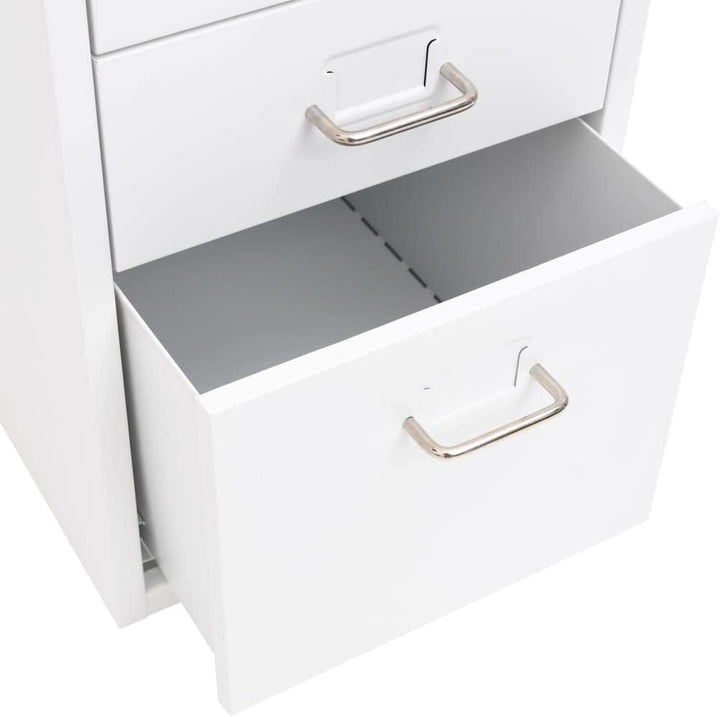 Myheimly Aktenschrank 5 Schubladen mit Rollen Weiss 28x41x69cm Aktenschrank mit Rollen Rollcontainer