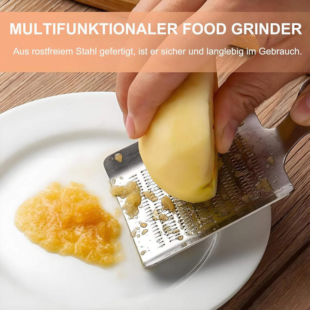 Edelstahl Ingwerreibe, Knoblauchreibe, Ingwer Knoblauch Wasabi-Reibe, Silber Crusher Knoblauchpresse