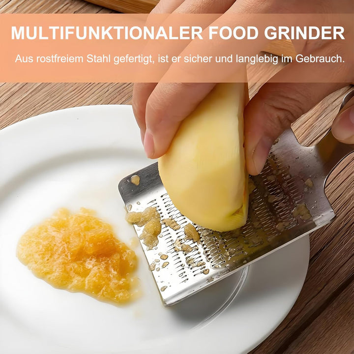 Edelstahl Ingwerreibe, Knoblauchreibe, Ingwer Knoblauch Wasabi-Reibe, Silber Crusher Knoblauchpresse