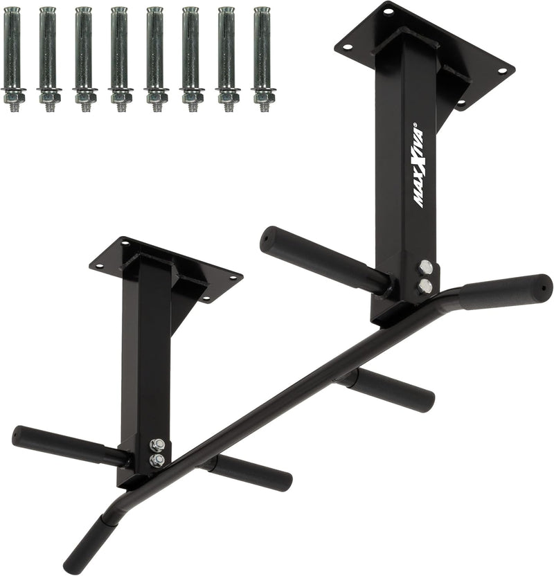 MAXXIVA Klimmzugstange für Deckenmontage schwarz für Workout Kraftübungen Bodybuilding Fitness-Train