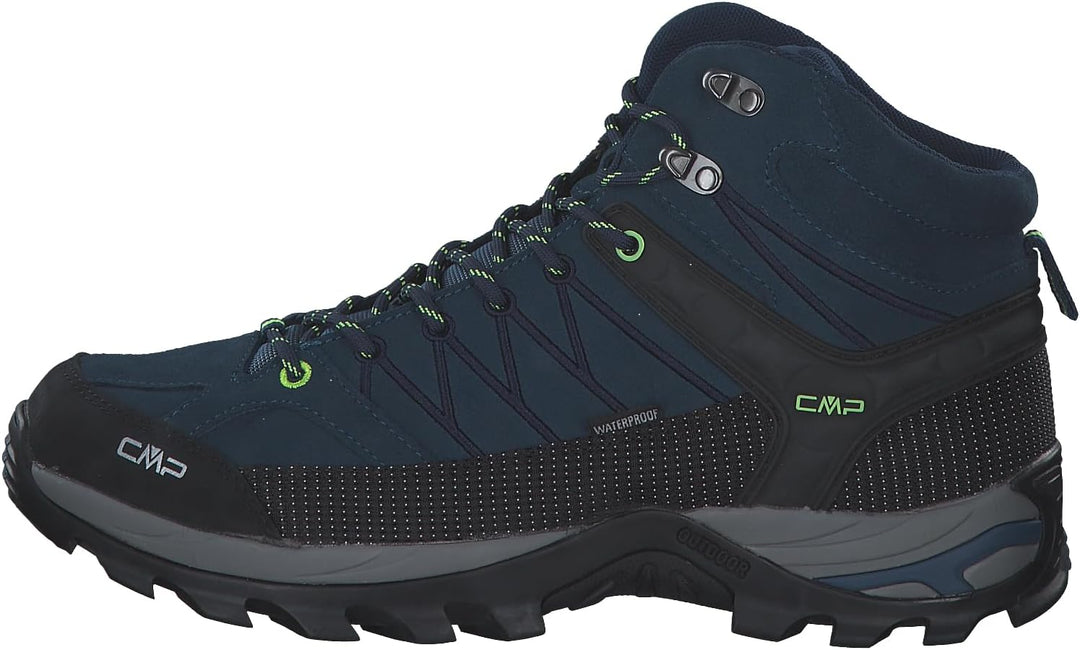 CMP Unisex Kinder Kids Rigel Mid Shoes Wp Trekking-Schuhe 39 EU Blue Ink Yellow Fluo, 39 EU Blue Ink