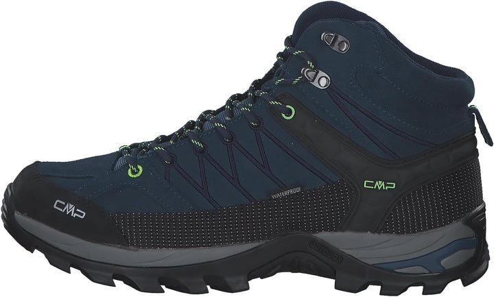 CMP Unisex Kinder Kids Rigel Mid Shoes Wp Trekking-Schuhe 39 EU Blue Ink Yellow Fluo, 39 EU Blue Ink