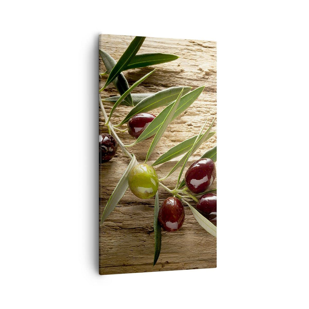 Bilder auf Leinwand 55x100cm Leinwandbild mit Rahmen Oliv italien aroma diät Gross Wanddeko Bild Sch