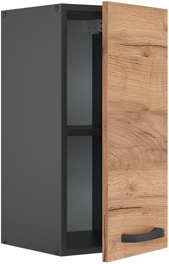Vicco Hängeschrank R-Line, hängender Küchenschrank, Goldkraft Eiche/Anthrazit, 30 cm Goldkraft Eiche
