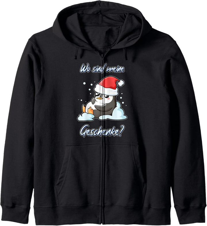Christmas Pinguin Lustiges Xmas süsser Pinguin Weihnachten Kapuzenjacke
