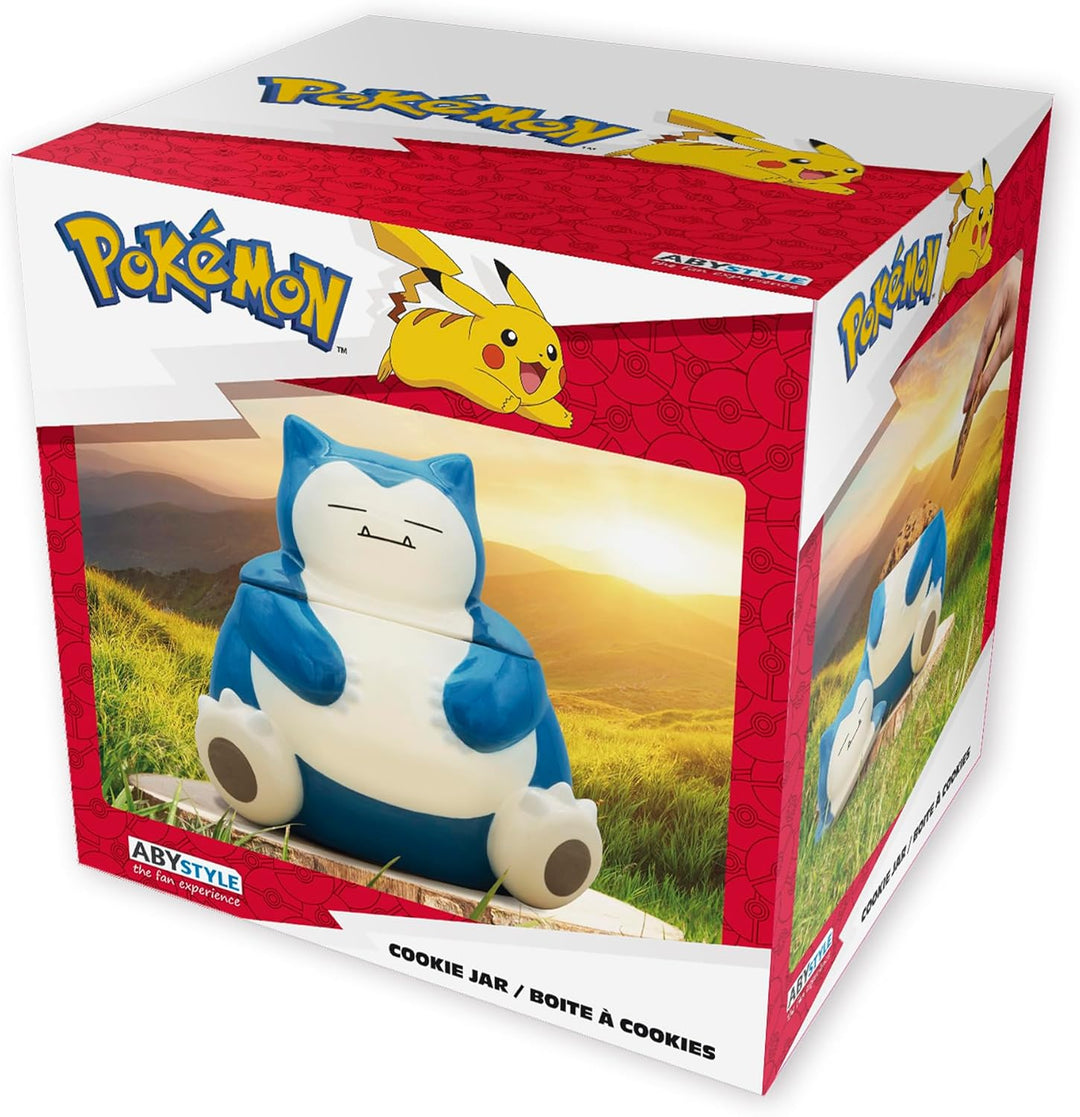 ABYSTYLE Pokémon Snorlax - Keksdose aus Keramik, 18 x 13,5 x 15,5 cm, Küchendekoration, luftdichter