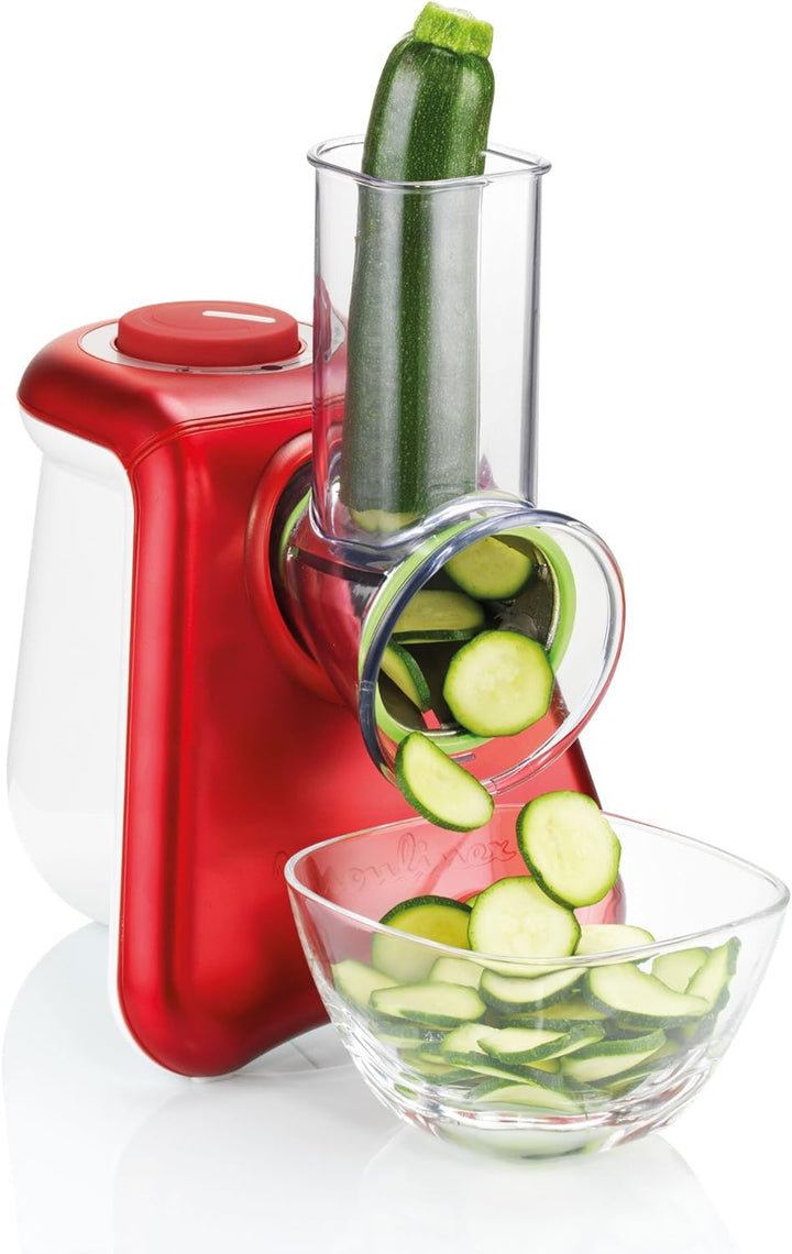 Moulinex DJ8115 Elektrisches Schnitzelwerk | Fresh Express Max Zerkleinerer | 5 Trommeleinsätze Würf