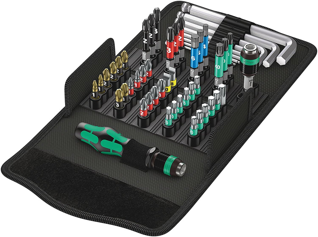 Wera 05057460001 Werkzeug-Set, Kraftform Kompakt 100, 52-teilig, Einheitsgrösse Single