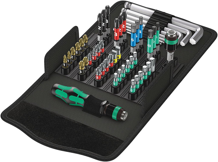 Wera 05057460001 Werkzeug-Set, Kraftform Kompakt 100, 52-teilig, Einheitsgrösse Single
