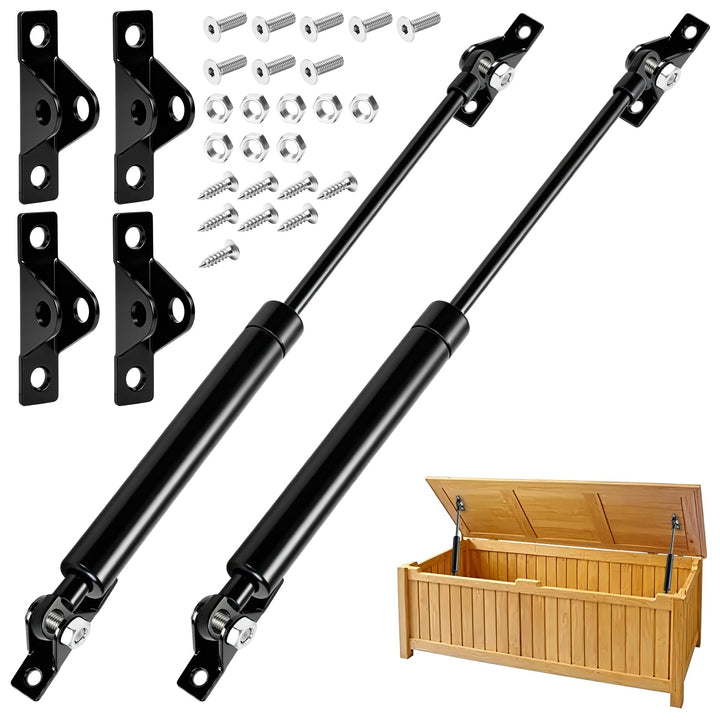 2 Stück 200 N Gasdruckfedern, 250 mm Gasdruckdämpfer mit Halterungen und Montagematerial, Liftstütze