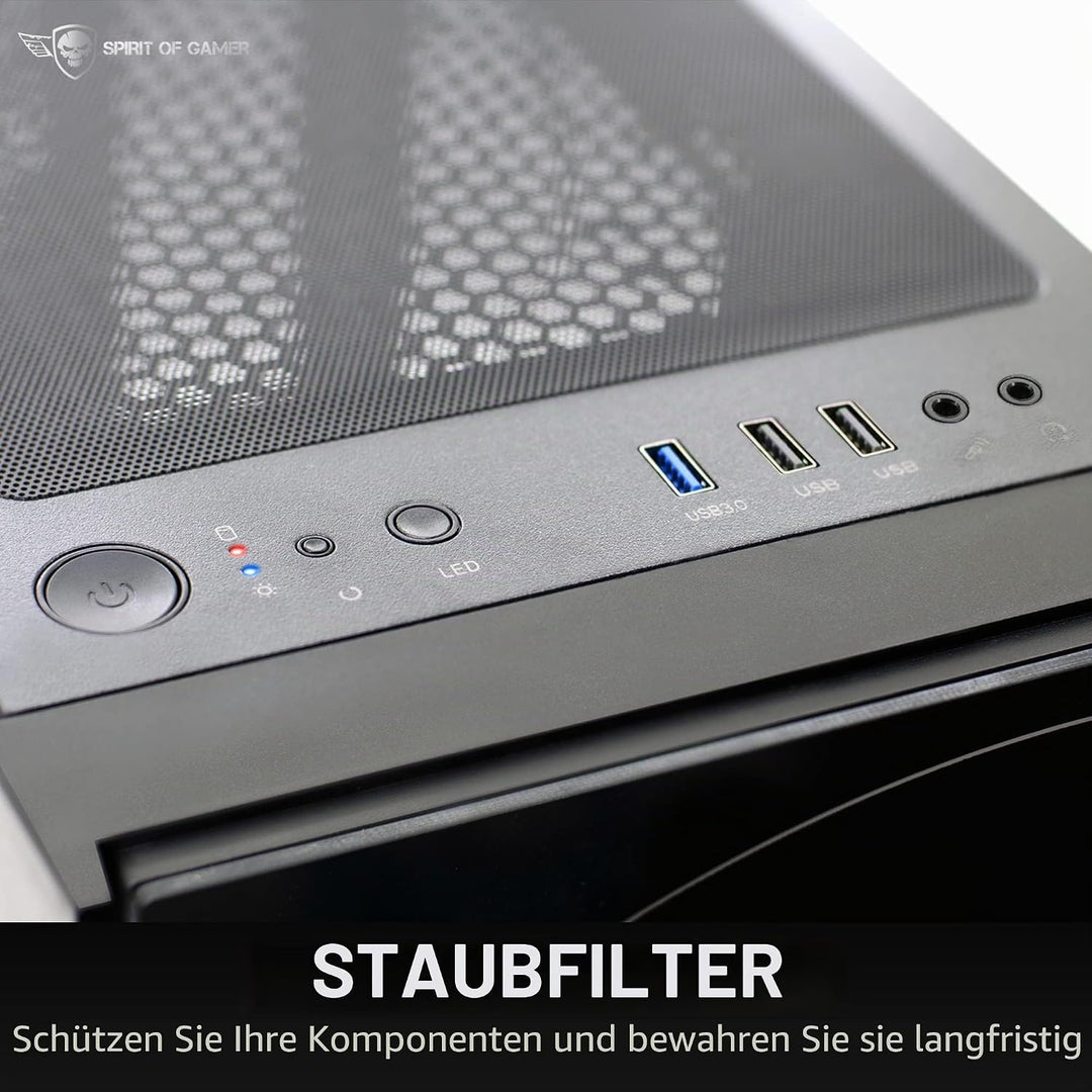 SPIRIT OF GAMER Ghost One Gamer PC-Gehäuse RGB Ghost One – Vorderseite und Wand aus Hartglas – 60 Hi
