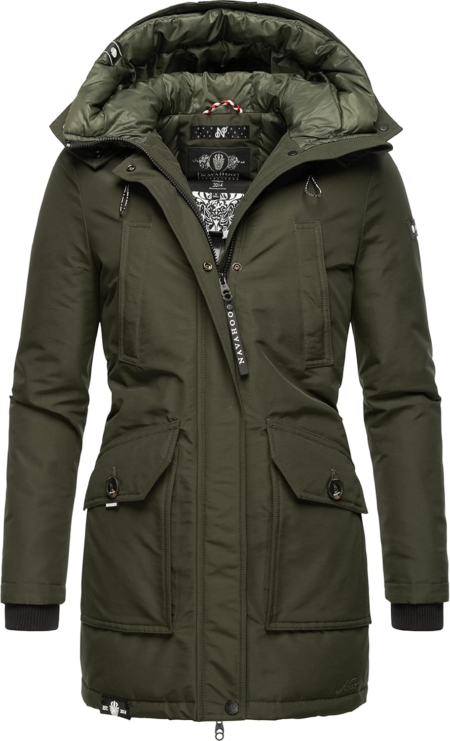 Navahoo Damen Warmer Winter Kurzmantel Blizzardstorm XS-3XL XS Olive, XS Olive