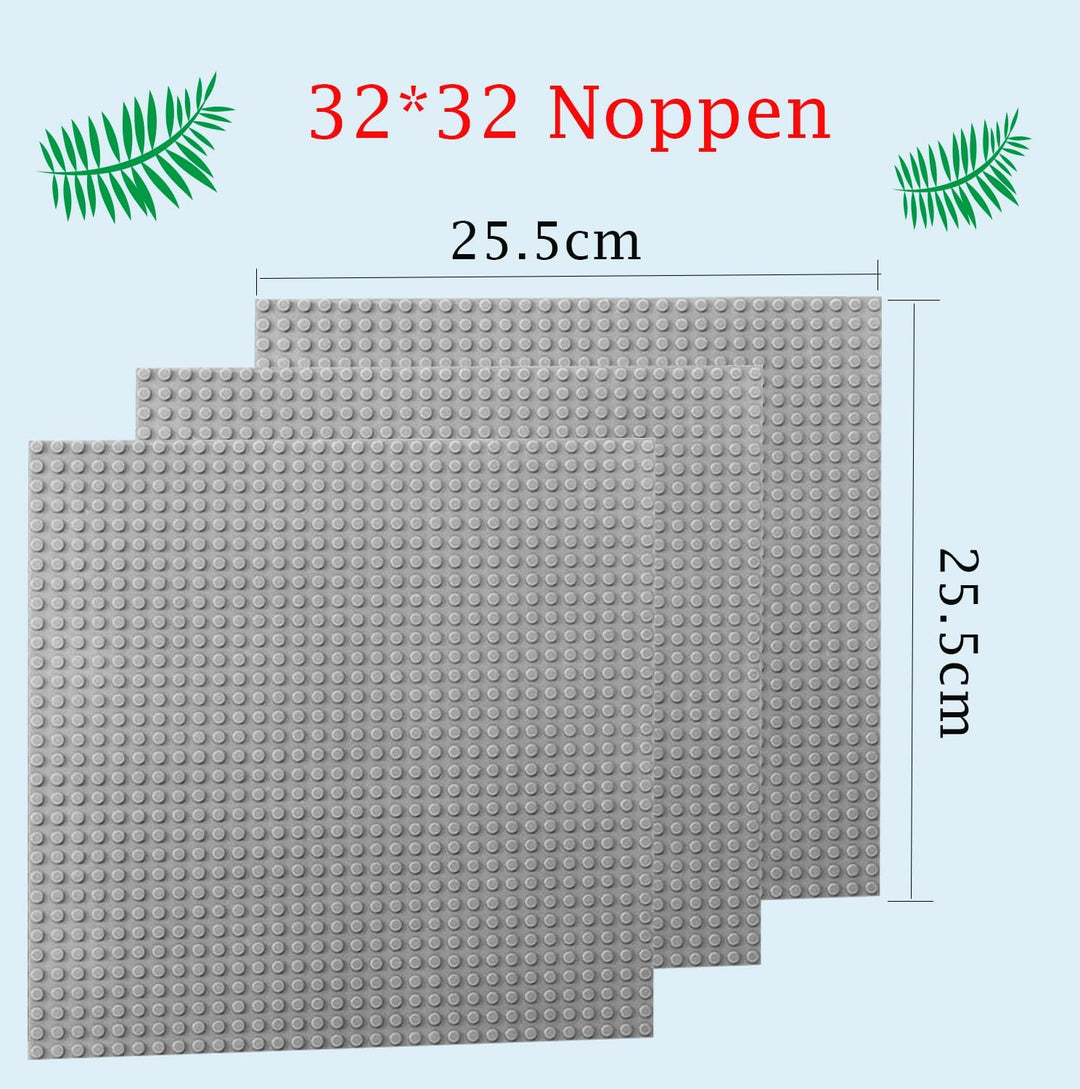12 Platten-Set Bauplatte Kompatibel mit Meisten Marken,Kompatibel mit Bauplatte Classic,25,5 x 25,5c