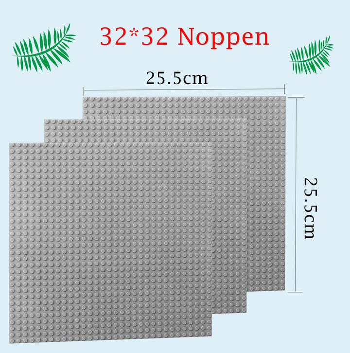 12 Platten-Set Bauplatte Kompatibel mit Meisten Marken,Kompatibel mit Bauplatte Classic,25,5 x 25,5c