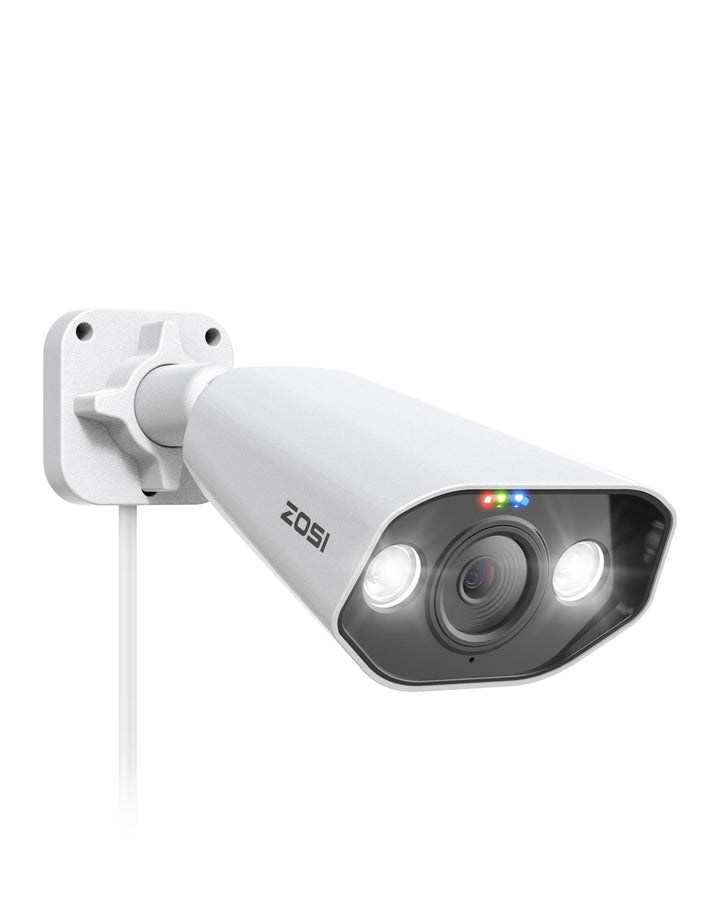 ZOSI 4K 8MP PoE Überwachungskamera Aussen, Personen-/Fahrzeugerkennung, Farbnachtsicht, 2 Wege Audio