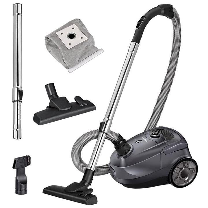 MPM Staubsauger MOD-52 - Bodenstaubsauger mit 5-stufigem Filtersystem - Leise Sauger Metall-Teleskop