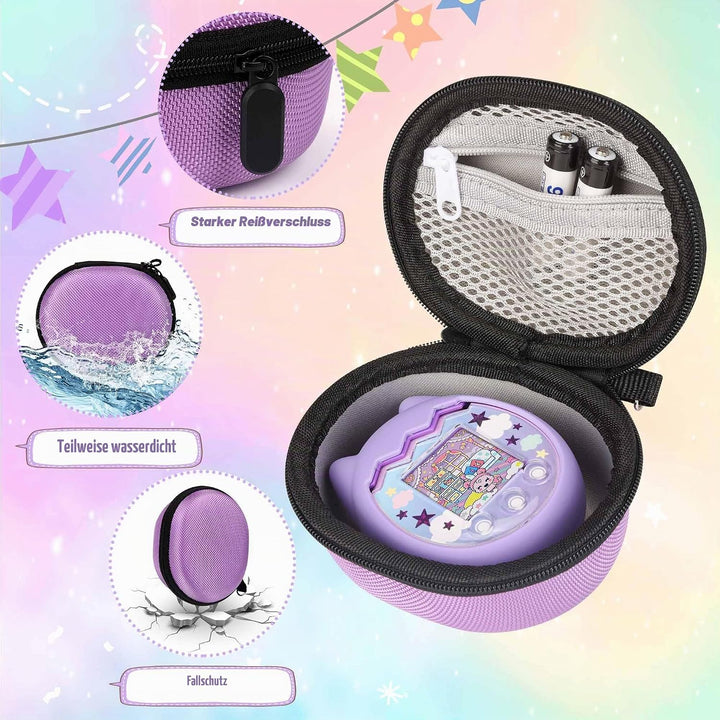 Silikon Hülle und Hartschalenkoffer kompatibel mit Tamagotchi Pix Virtuelles Haustierspielzeug, Schu