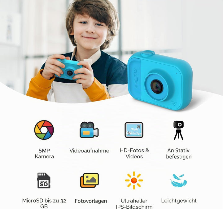 myFirst Camera 10 - Digitale Minikamera für Jungen Mädchen Alter 4-19 Jahre 5MP Video Foto Unterstüt