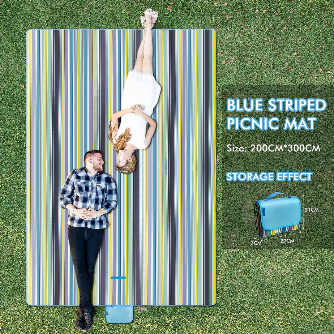 Picknickdecke 200x300 cm, XXL Picknickdecke Wasserdicht, Faltbar Gross Picnic Blanket Waschbar mit T