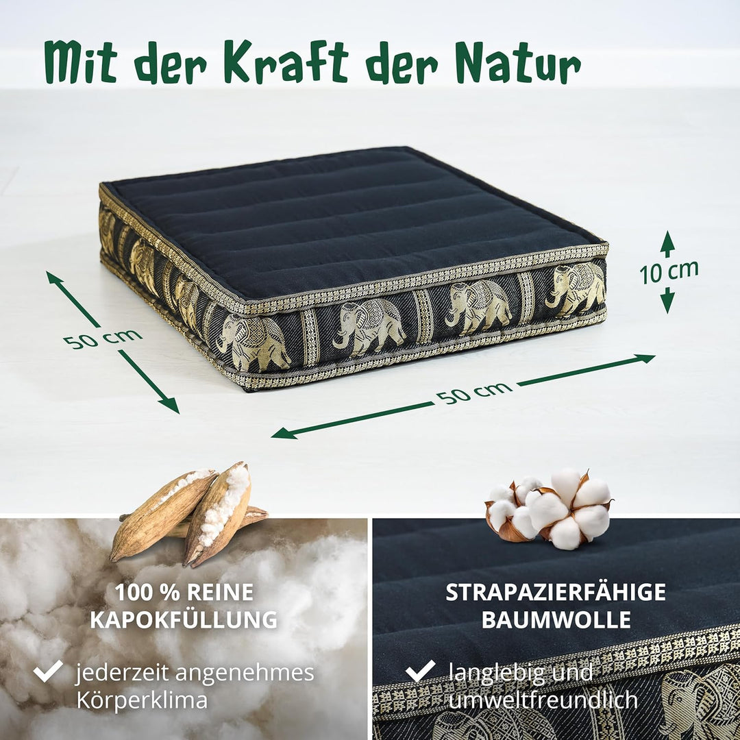 Livasia Sitzkissen Boden Thaiseide, Bodenkissen Indoor/Outdoor, Meditationskissen Yogakissen, Stuhla