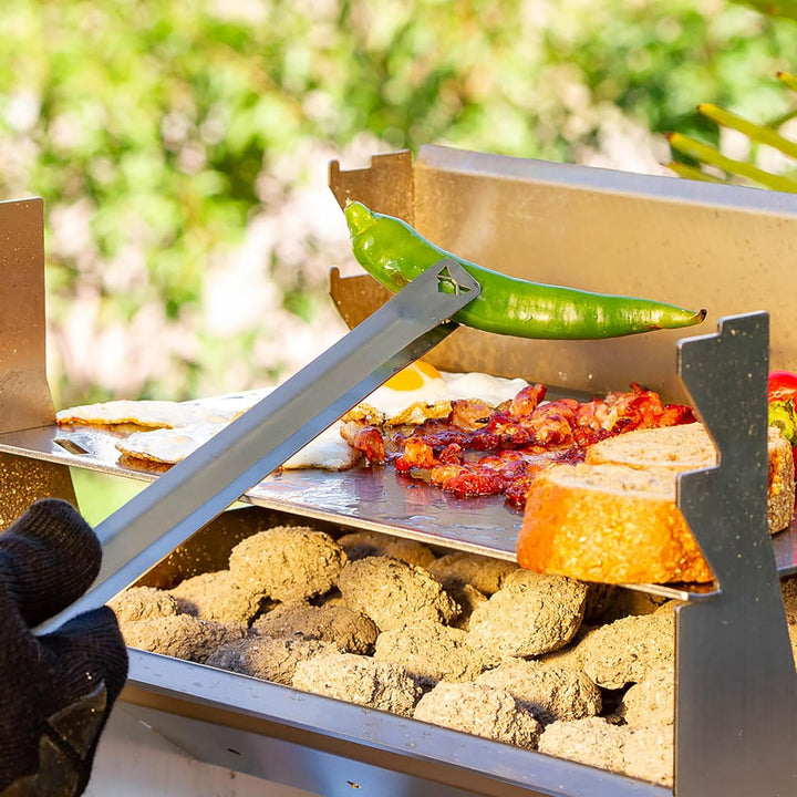 FENNEK 2.0 | Mobiler und steckbarer Holzkohle-Grill aus Edelstahl für Camping, Trekking, Vanlife, Ga
