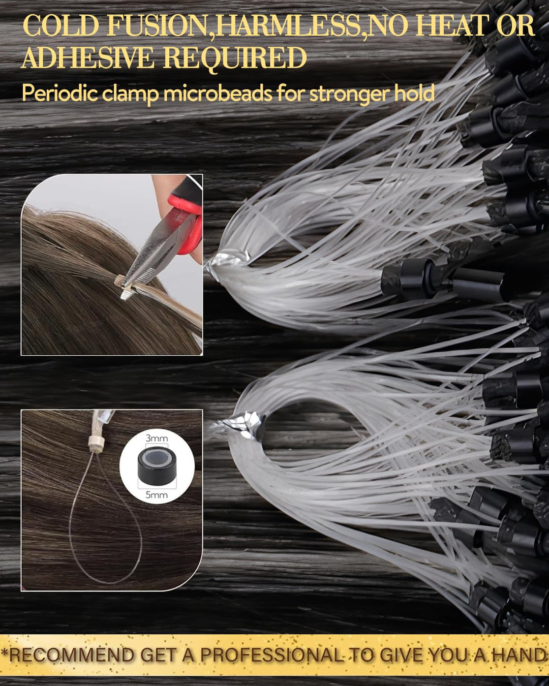 Hetto Balayage Micro Ring Extensions Echthaar Remy Micro Loop Echthaar Extensions Schwarz Mit Silver