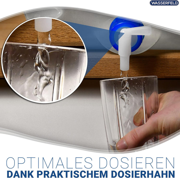 [10L - 20L Wasserkanister Faltbar inkl. auslaufsicherem Dosierhahn &amp; Tragehenkel - Robuster Trinkwas