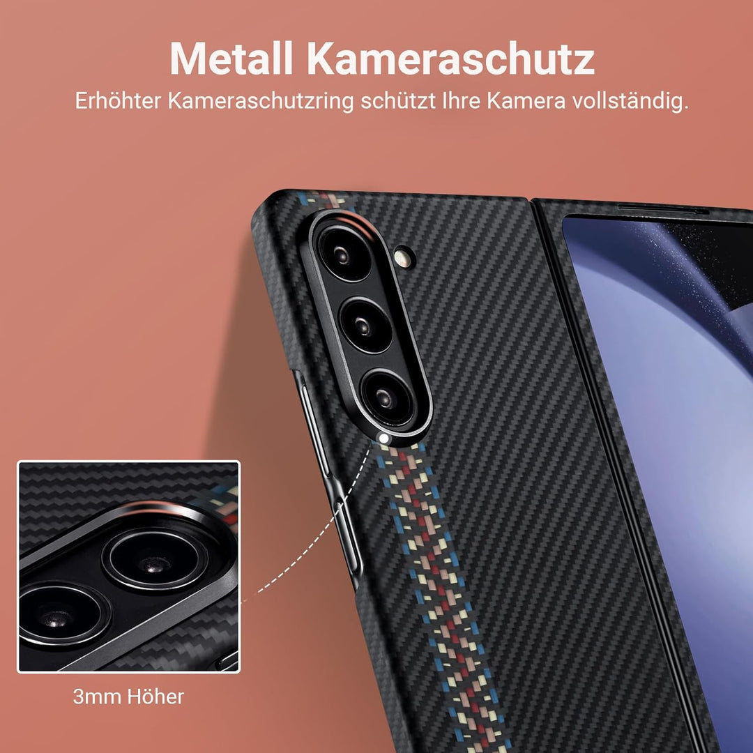 pitaka Ultradünne Hülle für Samsung Galaxy Z Fold 5 Leichte Handyhülle aus 600D Aramidfaser Kratzfes