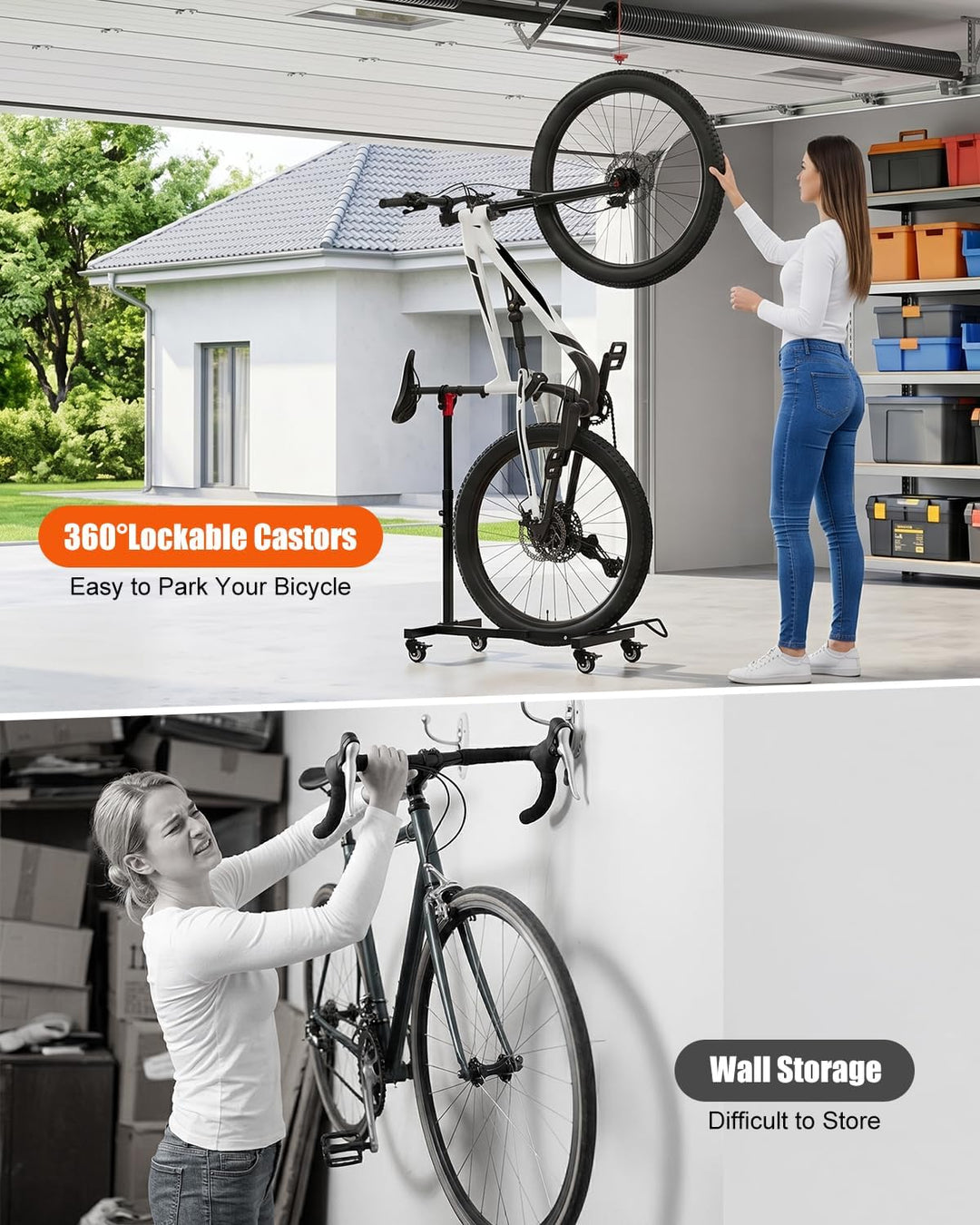 Professional Fahrradständer Boden für 24-29 Zoll Mountainbike(Maximal 10 cm Reifen) Stabiler Fahrrad