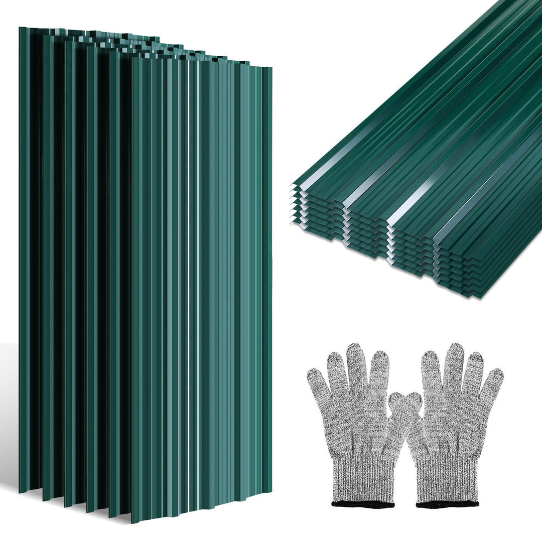 Trapezblech Dachplatten 12 Stück, 129 × 46 cm Dachblech Set aus verzinktem Stahl, ca. 7 m², Wellblec