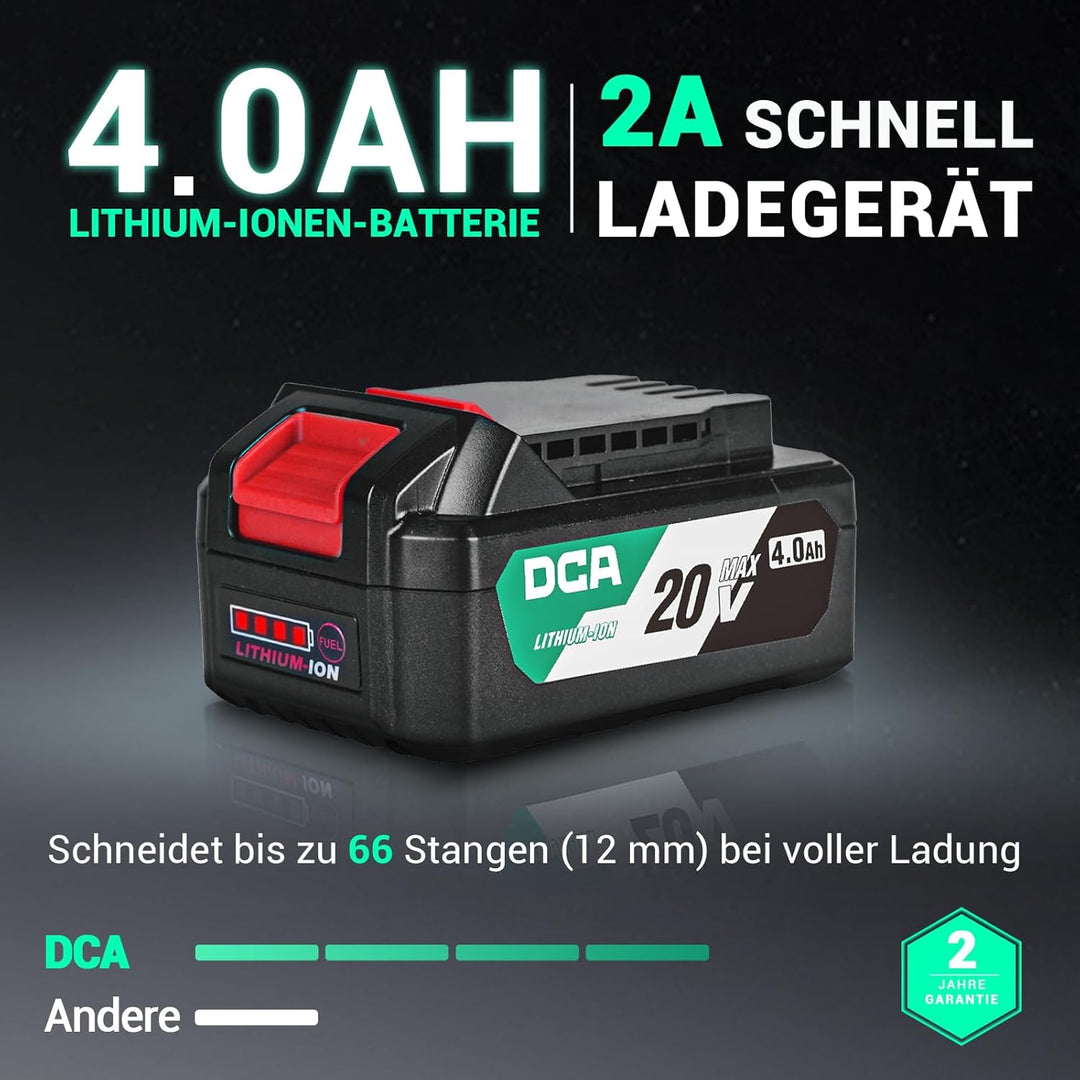 Akku-Winkelschleifer 125mm 20V, DCA 630W Bürstenloser Motor Akku Flex Trennschleifer, Anti-Vibration